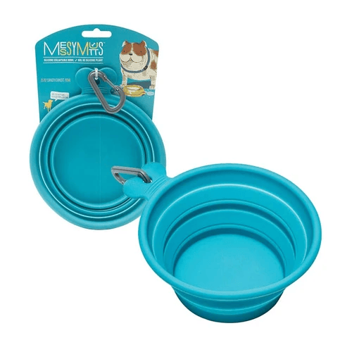 Messy Mutts – Bol Silicone Rétractable - Bleu