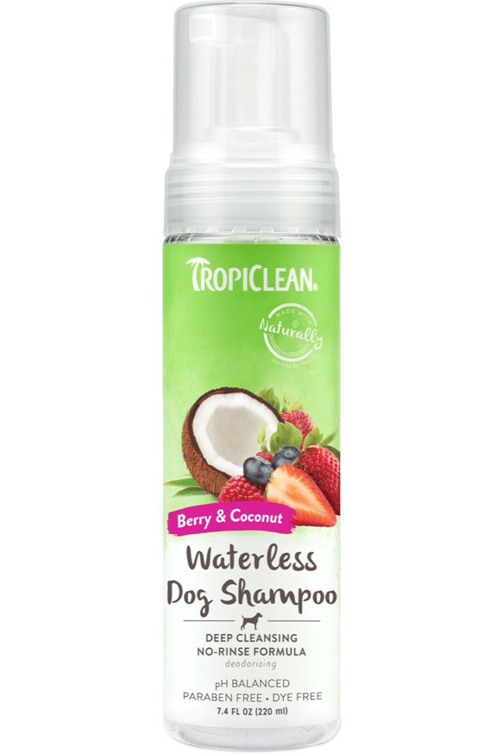 Tropiclean – Shampoing sans rincage au baie pour Chien 7,4oz