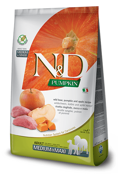 Farmina – N&D Citrouille - Adulte - Med/Maxi – Sans Grains - Sanglier et Pomme