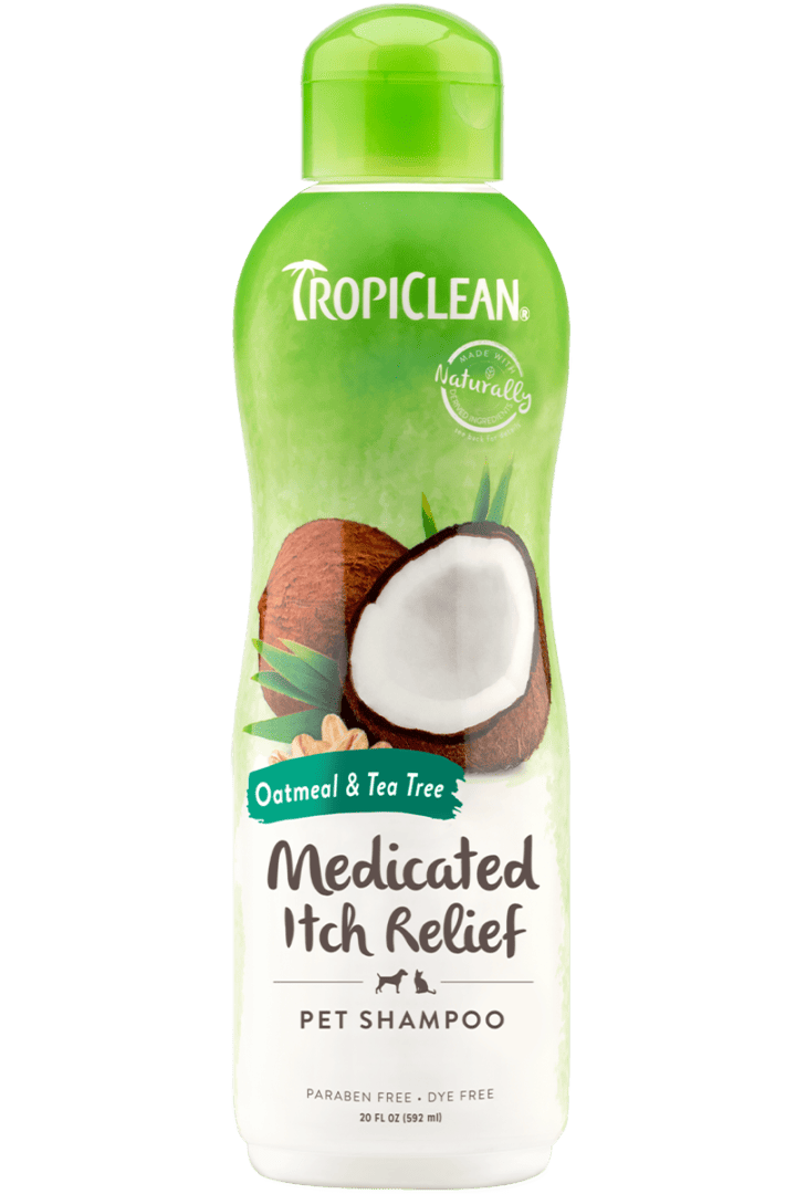 Tropiclean – Shampoing *Médicamenté et Appaisant* Farine avoine et Tea Tree 20oz
