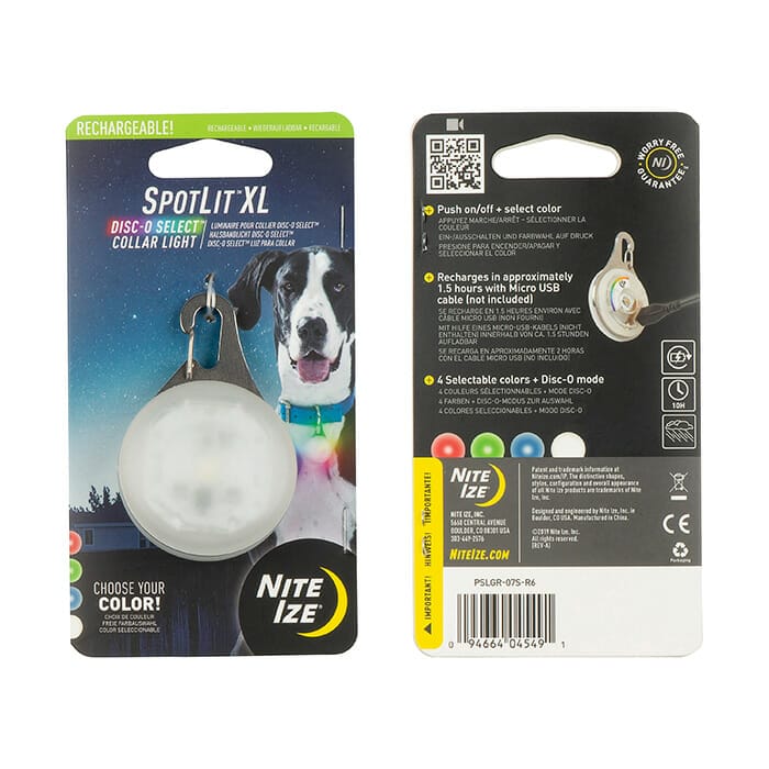 Nite Ize – Lumière LED pour collier rechargeable – 4 couleurs XL