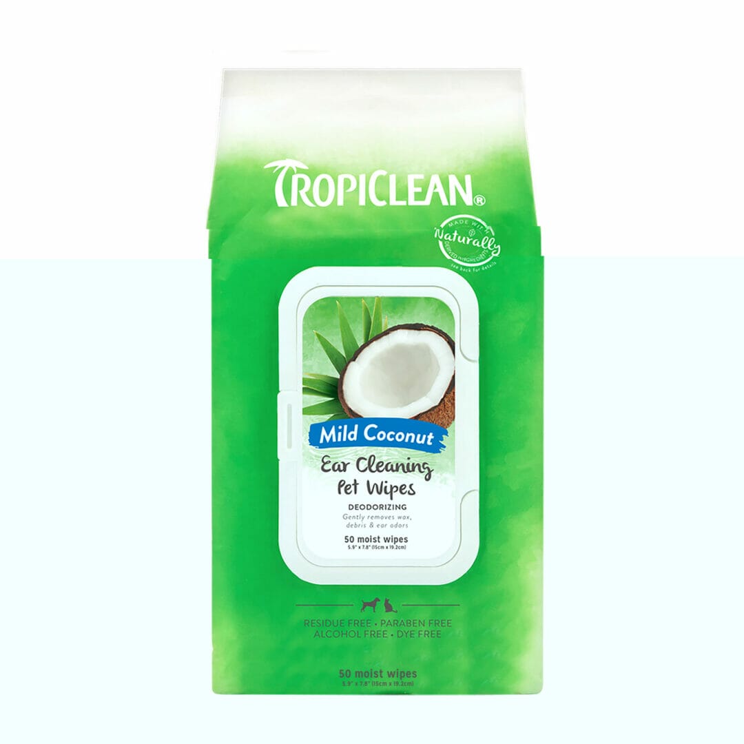 Tropiclean – Lingettes nettoyantes pour oreilles – Noix de coco