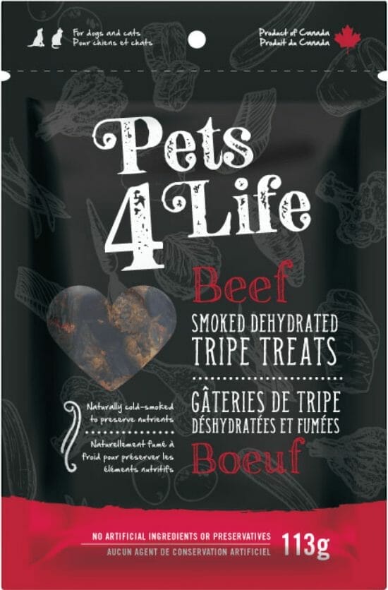 Pets 4 Life – Tripes déshydratées et fumées – Boeuf